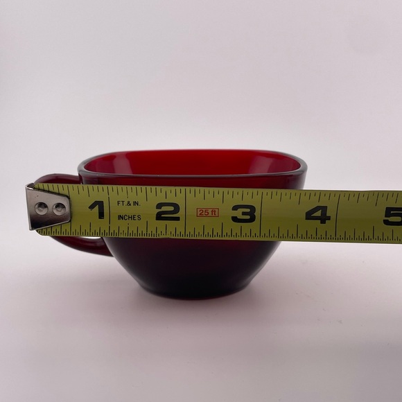 Vintage, Red Square Cups, Charm Ruby Pattern, Set of 2 by Fire King - Picture 8 of 9